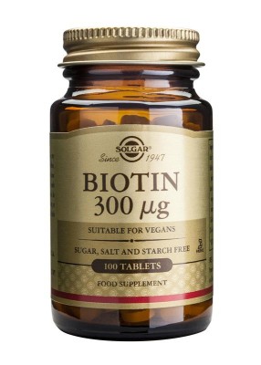 Biotin 300mg Solgar 100tb foto
