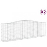 Cumpara ieftin Cosuri gabion arcuite 2 buc, 400x50x120/140 cm, fier galvanizat