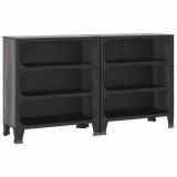 Cumpara ieftin Dulapuri de depozitare, 2 buc., gri, 72x36x82 cm, metal/MDF