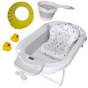 Cadita pliabila gri KidsCare, termometru, perna reductor, jucarii, protectie cap, cana pliabila for Your BabyKids