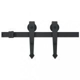 Cumpara ieftin Set piese pentru usa glisanta, negru, 183 cm, otel