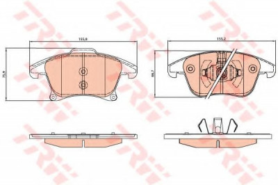 Set placute frana,frana disc FORD FUSION (JU) (2002 - 2012) TRW GDB2075 foto