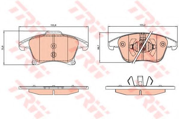 Set placute frana,frana disc FORD FUSION (JU) (2002 - 2012) TRW GDB2075