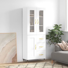 vidaXL Dulap &icirc;nalt, alb, 69,5x34x180 cm, lemn compozit