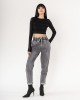 Blugi Dama Jogging Nina Carter Gri Talie Inalta Elastici Bumbac M8