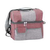 Cumpara ieftin Geanta frigorifica textil gri rosu 27 x 17 x 24 cm