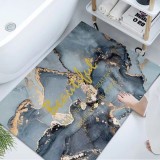 Covor de baie universal ZYTEQ&reg;️, din diatom, absorbant, antiderapant, design rulabil pentru depozitare usoara, 50x80 cm, albastru cu maro