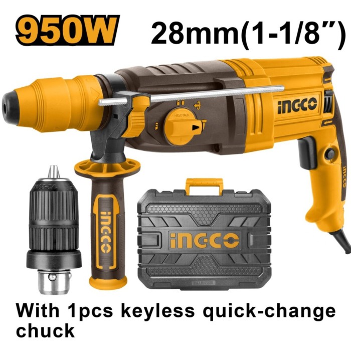 Picamer sds 950 w cu mandrina automata 28 mm - Ingco RGH9528-2