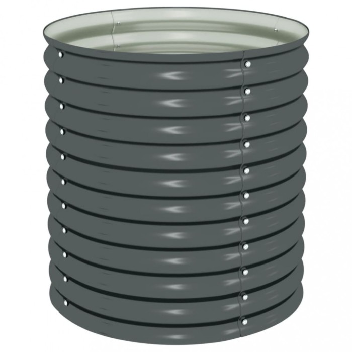 Gossi strat inaltat de gradina, gri, 80x80x81 cm, otel galvanizat