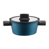 Oala cu capac AMBITION Azzurro, 20cm, 2.3L cu invelis Qualum Basic, inductie