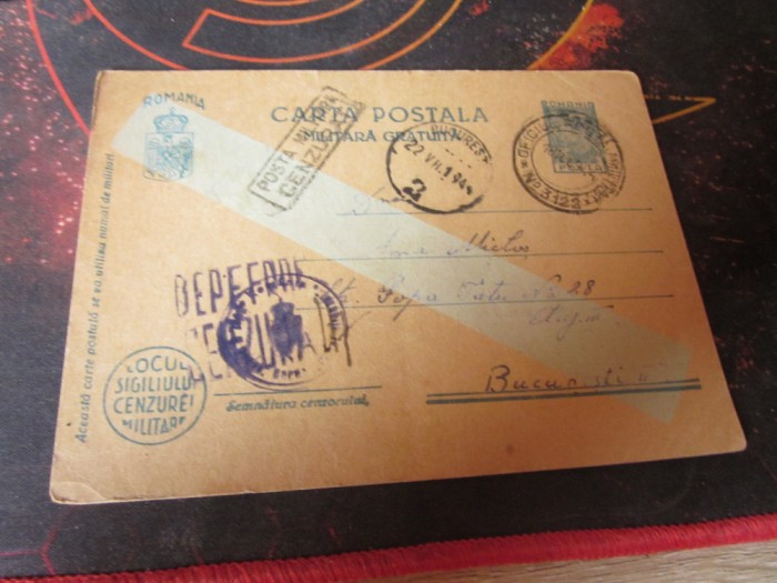 cp an 1944 stampila cenzura militara f1