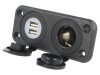 Soclu brichetă auto USB A x2, negru