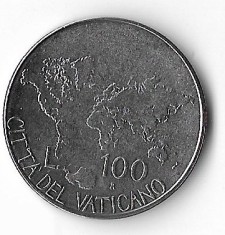 Moneda 100 lire 1985 - Vatican foto