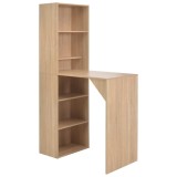 Cumpara ieftin Masa de bar cu dulap, stejar, 115 x 59 x 200 cm