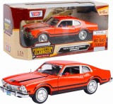 Macheta Auto Ford Maverick Grabber 1974 &ndash; Portocaliu cu Dungi Negre, Scara 1:24 Motormax