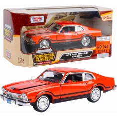 Macheta Auto Ford Maverick Grabber 1974 &ndash; Portocaliu cu Dungi Negre, Scara 1:24 Motormax
