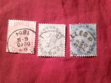 Serie mica Belgia 1884 , Leopold II , 3 valori stampilate : 10c ,20c , 25c
