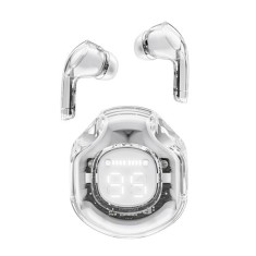 Casti Bluetooth 5.3, Type-C, IPX4, AI Call Noise Reduction, Display Digital - Acefast (T8) - White Moon