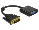 Adaptor DVI-D Dual Link 24+1 pini la VGA T-M Negru, Delock 65658