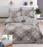 Lenjerie Pat cu Elastic 6 Piese, Microfibra/Bumbac, 180x200 cm, Alba-ca-Zapada, Gri/Alb/Rosu/Negru/Albastru/Verde