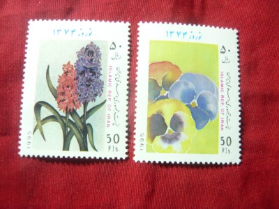 2 Serii de 1 valoare IRAN 1995 - Flori , 2 valori foto