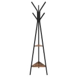 Cuier, Songmics, 6 carlige, 2 rafturi, metal, negru, 49x49x179 cm GartenVIP DiyLine