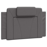 Cumpara ieftin Perna pentru tablie pat, Viana, gri, 80 cm, piele artificiala