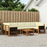 Cumpara ieftin Set de canapele de exterior 6 buc. 7-Locuri Natural si Crem