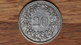 Elvetia - moneda de colectie istorica - 20 rappen 1909 B raruta - impecabila !, Europa
