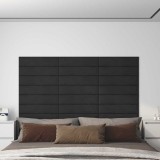 Panouri de perete 12 buc. Negru 60x15 cm catifea 1,08 m&sup2;