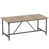 HOMCOM Masă dreptunghiulară de dining pentru 6-8 persoane masă de bucătărie stil industrial 180 x 80 x 75,5 cm efect lemn natural | Aosom Romania