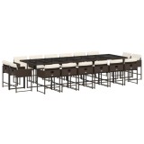 Cumpara ieftin Set mobilier de gradina cu perne, 17 piese, maro, poliratan