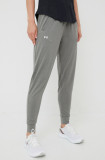 Under Armour pantaloni de antrenament 1369385 femei, culoarea gri, neted