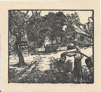 A3357N Gravură de &amp;icirc;nceput de secol al XX-lea, artist rom&amp;acirc;n foto