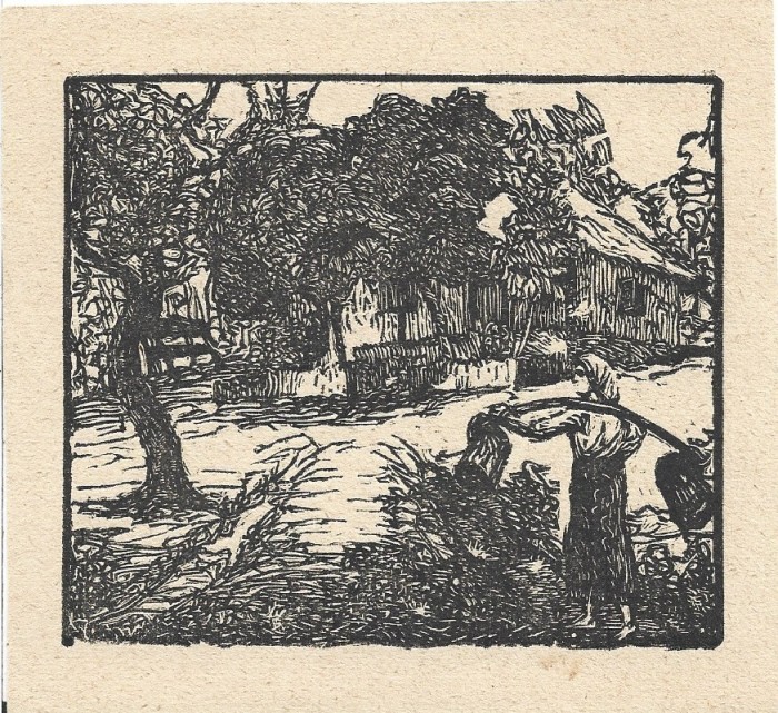 A3357N Gravură de &icirc;nceput de secol al XX-lea, artist rom&acirc;n