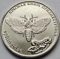 1 rubla 2018 Transnistria, African death&amp;#039;s head hawkmoth, unc, km#297 foto