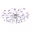 VidaXL Lustră cu brațe tip frunze cristal acrilic violet 5 becuri E14