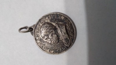 PANDATIV/MEDALIE PIUS XII ROMANUS PONTIFEX MAXINUS 2,2CM ARGINT foto