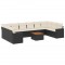 Set canapele de gradina cu perne, 11 piese, negru, poliratan