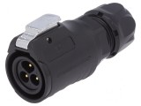 Conector circular mufă 16 02 tată PIN 3 aurit 10A