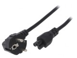 Cablu Electric 3x0,5mm2 cu Ștecăr &icirc;n Unghi și Conector IEC C5, Akyga