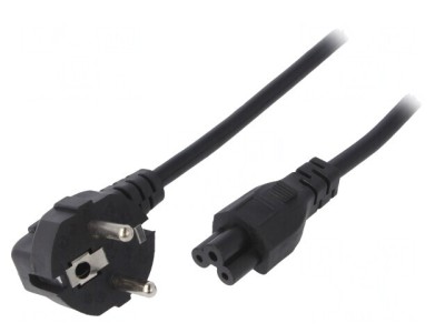 Cablu Electric 3x0,5mm2 cu Ștecăr &amp;icirc;n Unghi și Conector IEC C5 foto