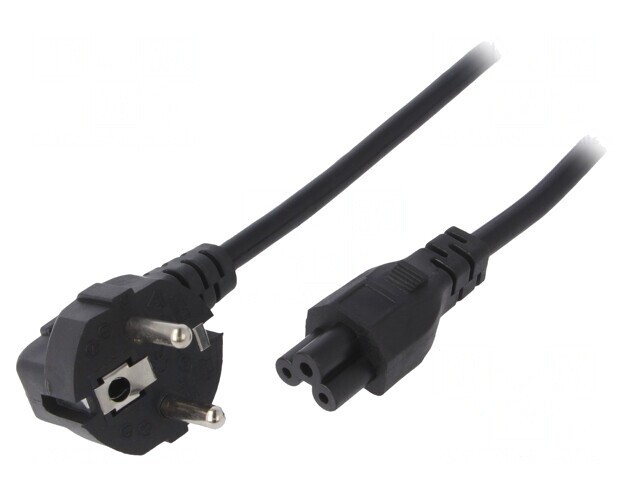 Cablu Electric 3x0,5mm2 cu Ștecăr &icirc;n Unghi și Conector IEC C5