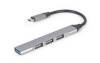 HUB extern GEMBIRD, porturi USB: USB-A 3.1 x 1, USB-A 2.0 x 3, conectare prin USB Type-C, argintiu, &quot;UHB-CM-U3P1U2P3-03&quot; (timbru verde 0.8 lei)