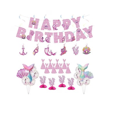 Set 31 piese, banner decorativ si baloane, folie, latex, multicolor foto