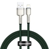 CABLU alimentare si date Baseus Cafule Metal, Fast Charging Data Cable pt. smartphone, USB la Lightning Iphone 2.4A, braided, 1m, verde &quot;CALJK-A06&quot; (t