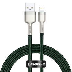 CABLU alimentare si date Baseus Cafule Metal, Fast Charging Data Cable pt. smartphone, USB la Lightning Iphone 2.4A, braided, 1m, verde &quot;CALJK-A06&quot; (t