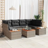 Cumpara ieftin Set de canapele pentru grădină cu pernă 6 pcs Gri Rattan poli