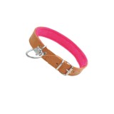 Cumpara ieftin Zgarda caine din piele + pasla, nr 860,2.5 cm x 65 cm