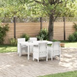VidaXL Set Masă Grădină 5 pcs Alb 150 x 100 x 73 cm